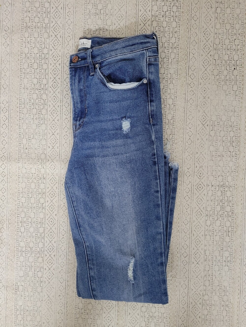 Nicole Miller Distressed Straight Jeans